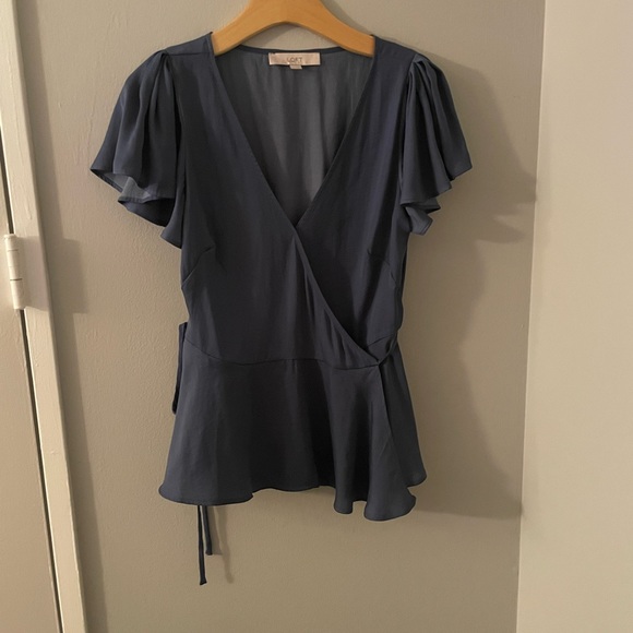 Loft Flutter Sleeve Wrap Top - Picture 7 of 7